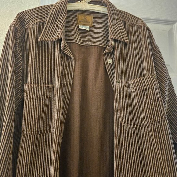 St john Cowgirl oversize Rodeo Versatile Tan Button Down Corduroy shacket Top XL - Picture 9 of 9